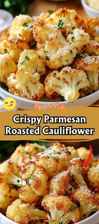 Transform cauliflower into a mouthwatering side dish with this Crispy Parmesan Roasted Cauliflower recipe. Tossed in olive oil, garlic, and Parmesan cheese, and roasted until golden brown and crispy, this dish brings out the nutty, savory flavors of cauliflower. It’s a simple yet sophisticated side that pairs well with any main course. #RoastedCauliflower #ParmesanCrisps #HealthyEating