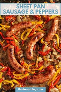 This easy sheet pan sausage and peppers and onions recipe is baked in the oven and ready in 40 minutes! Use sweet or spicy Italian sausage, make ahead for meal prep or a freezer meal. It's gluten free, dairy free, and full of Italian flavor!