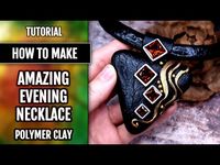 Amazing Evening Necklace - polymer clay and special product! - YouTube