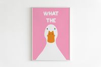 What the duck print | funny print | wall art | bathroom bedroom print | motivational print | dorm decor | pink wall art | trendy posters PRODUCT DETAILS ► Frames shown in images are for example purposes only and are not included. ► The colors of the final print may vary slightly to the color you see on the screen due to the configuration of your computer. ► All of our designs are printed using a highly professional set up, with high-grade inks and high-density 250 GSM paper. ► Crisp, exhibition-