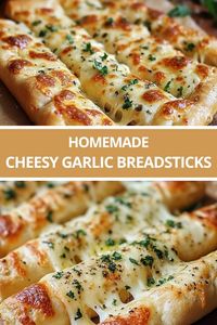 HOMEMADE CHEESY GARLIC BREADSTICKS