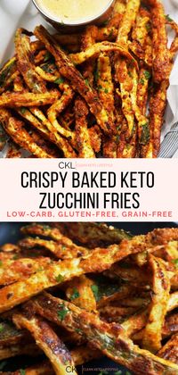 These Keto Zucchini Fries are super simple and so so good. The texture couldn’t be any better and we are officially in love! These baked crispy "fries" are keto, low-carb, grain-free, and gluten-free!