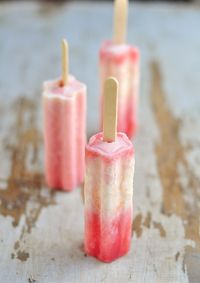 raspberry + white cherry yogurt pops from Verses From My Kitchen