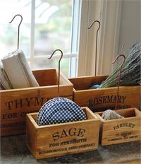 Vintage Style Nesting Herb Crates