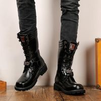 The footwear of Skull Boots Military is indispensable for all music fans. A demonic look and a wild rhythm, it's all there on this Skull Cross Boots! This pair of Skull military boots is a beautiful pair of shoes, suitable for both men and women, they will look great with a proper outfit. The footwear of these high boots is indispensable for all rock music fans and skull lovers, a demonic look with a wild rhythm, it’s all there with these new boots ! All black with nice details and a very comfor