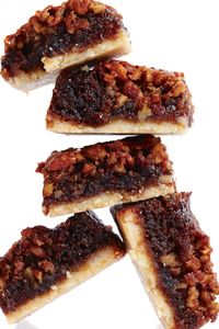 These gooey shortbread bars take their flavour cues from a Christmas classic: pecan- and date-laden sticky toffee pudding.