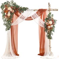 PRICES MAY VARY. PAKEAGE LIST: The wedding arch flower kit includes 1 X Corner flower swag of 39.5 x 31.5inch + 1 X Tie-back flower swag of 31.5 x 13.5inch + 2 X Sheer Fabric Drape of 315 x 29.5 inch + 6 X White Zip Straps of 17.7 inch (NOTE: Not Include Wood Stand). EXQUISITE DESIGN: Each set of beautiful wedding arch flowers is carefully designed and handcrafted by professional florist, who spend hours to create layers of flowers. Our flower swags are made of high-quality silk flowers with hig