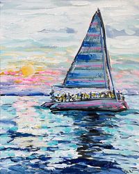 Key West Print on Paper or Canvas, "Key West Sailboat" | Maren Devine Art, LLC