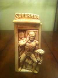 Superman Cookie Jar ...its a phonebox which just makes it even more awesome