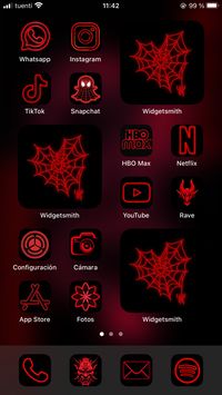 Iconos persoanlizados de rojo #spiderman #iconosrojos #fondosdepantalla #fondosrojos #ideas #iPhone #atajos