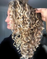 Golden Blonde Curly Hair