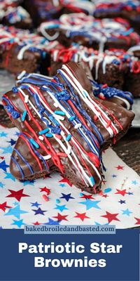 Patriotic Star Brownies - Baked Broiled and Basted