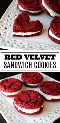 Red Velvet Sandwich Cookies with Cream Cheese Filling