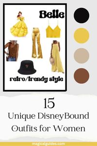 Find these retro pieces linked and other Beauty and the Beast outfit ideas. 13 other character Disneybound ideas as well. Plan for your next Disney vacation with these modern Belle outfits. #Disneybound