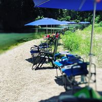 Son’s Blue River Camp on Instagram: “Zero gravity chairs & umbrellas by the river = happiness:)”