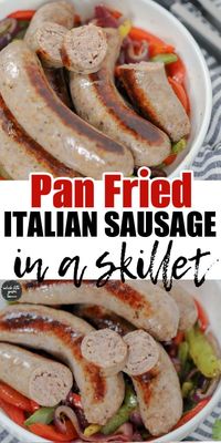 Looking for Italian sausage recipes? You'll love these quick and easy Italian sausages in a skillet or cast iron skillet for low carb summer dinner!