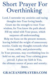 Are you seeking prayers for overthinking? Then we hope you can use these 6 calming prayers to stop overthinking and let your mind got to God! Click to read all prayers for overthinking.