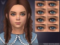 The Sims Resource - Twiggy 3D Eyelashes For Kids