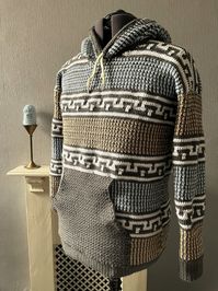 Menswear Crochet PDF Pattern Keystone and Linen Stitch Hoodie - Etsy