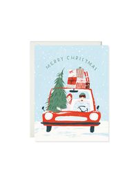 "Merry Christmas" A2 folded-card 4.25" W × 5.5" L Printed in full color on FSC® certified white cover paper Blank interior Paired with envelope Printed locally in USA