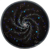 Space galaxy beadwork bead embroidery on fabric. Decorated with rhinestones & swarovski crystals. Handwork. #Beadwork #beadembroidery #embroidery #handcrafted #handmade #oneofakind #sofiagoldberg #Painting #space #galaxy #universe