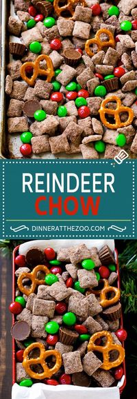 Reindeer Chow | Christmas Chex Mix | Christmas Muddy Buddies | Holiday Chex Mix - perfect holiday treat!