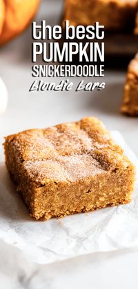 Pumpkin Snickerdoodle Blondie Bars – Chasety