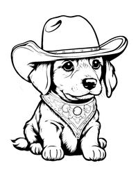 Welcome to our adorable cowboy puppy coloring page! Saddle up for some summer fun with this delightful coloring activity perfect for kids and dog lovers alike. This printable PDF digital download features an endearing cowboy puppy ready to be brought to life with your creativity. Let your imagination run wild as you color in this charming scene, complete with a cute puppy sporting a classic cowboy hat, adding a touch of Western flair to your summer coloring adventures. Whether you're looking for