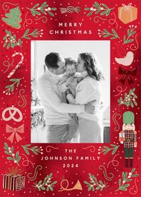 Festive joyful hearts photo - christmas card  #greetingcards #printable #diy #christmas