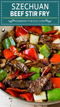 This Szechuan beef is a spicy stir fry made with tender pieces of beef and colorful vegetables, all tossed in a sweet and savory sauce.