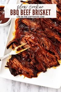 This BBQ Beef Brisket recipe makes the most tender and flavorful brisket as it slow cooks all day! It's the only brisket recipe you'll ever need!