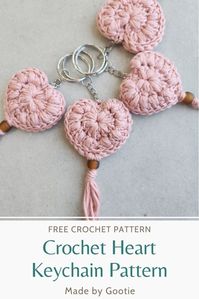 Free Crochet Heart Keychain Pattern - Made by Gootie