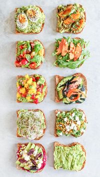 How to make Avocado Toast 10 Ways! Ten easy ways to fancy up your avocado toast for breakfast, lunch and yes, even dinner!