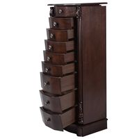 PRICES MAY VARY. Felt 100 Imported Color: Walnut Overall Size: 17" X11.88" X39.76" (L X W X H) Size Of Mirror: 10.23" X 7.08"(L X W) Size Of The Top 5 Drawers: 10.63" X9.23" X2.75" (L X W X H);Size Of The Lowest 3 Drawers: 10.63" X9.23" X5.11" (L X W X H) Material: MDF With Wood Surface;Mirror Material: Glass