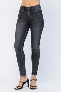 Judy Blue Vintage Black Yoke Skinny Jeans