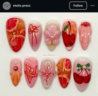 flower cherry nails