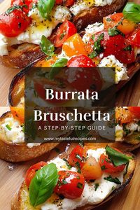 Dive into summer flavors with this easy Burrata Bruschetta! Creamy burrata, fresh tomato basil topping, and toasted garlic bread create a delightful appetizer for your guests.