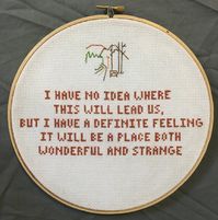 Twin Peaks Cross Stitch Television Quote- "Wonderful and strange"