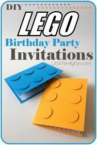 How to make Lego Party Invitations. So easy! Perfect for a Boy Birthday Party!