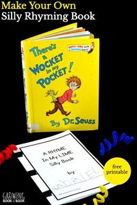 Enjoy There's a Wocket in My Pocket by Dr. Seuss and then create your own silly rhyming book with this free printable.