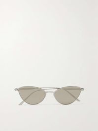 OLIVER PEOPLES + Khaite 1998C cat-eye silver-tone sunglasses