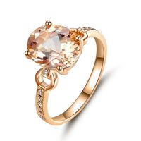 14K White Gold Wedding 3.5 Ct Oval Peach Morganite Ring 0.09 Ct Natural Diamond Jewelry