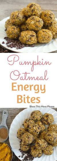 Pumpkin Oatmeal Energy Bites