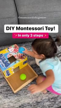 Follow us for more!   ✅ An object permanence box is a classic Montessori material that is introduced to infants once they can sit up independently, at approximately 8–12 months of age.   ✅ This material aids in the child’s development of object permanence, while also honing their hand-eye coordination, fine motor skills, focus, and concentration.  ✅ To do this you only need 1 box and balls.  • ✅ You can put the box in top of a tray or cooking sheet to keep the balls close.  • ✅Perfect activity for babies over 8 months old.   ✅ I got the balls at Five and below!   ✨Like and Save this post for later!!   ________________________________  • #montessori #montessoriactivity #montessoriinspired #objectpermanence #montessoritoys #babyactivities #diymontessori #diytoys