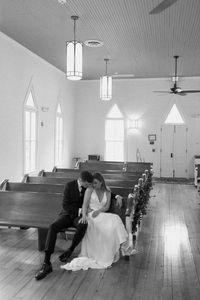 Small church wedding, wedding portraits, black and white, wedding day, film photographer