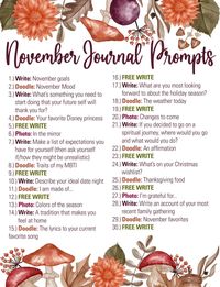 November 2021 Journal Prompts – i IMAGINE (blank)