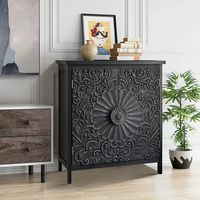 Amazon.com: Sophia & William 2-Door Accent Cabinet, Distressed Storage Cabinet with Blue and White Porcelain Pattern for Entryway Living Room : Home & Kitchen