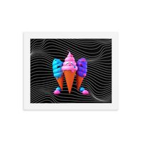 A Treat for the Eyes 3D Pastel Ice Cream Cones Framed Poster - Etsy Australia