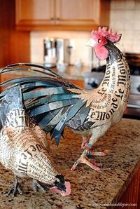 Paper mache chicken examples