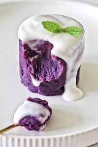 VEGAN BUNNY CHEF: Purple Sweet Potato and Yogurt Pudding (Vegan, Non...